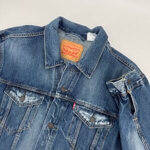 Levi's Denim Trucker Jacket Men's‎ XXL Blue Button Front Classic Jean Coat